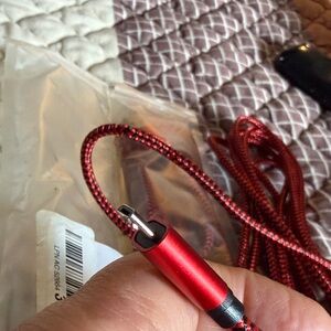 2 Red Braided USB-C Charging Cable - Durable Nylon Cord 3 meters